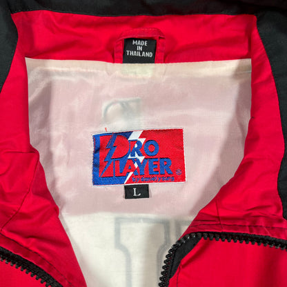 1990s Chicago Bulls Pro Player Light Red Windbreaker Size Large USED v17829