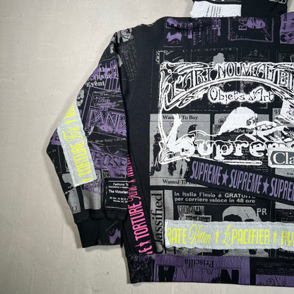 Supreme Collage Purple/Black Zip Up Hoodie Size XL USED x17292