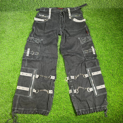 Tripp NYC Black Belted Cargo Utility Pants Size Medium USED x14306
