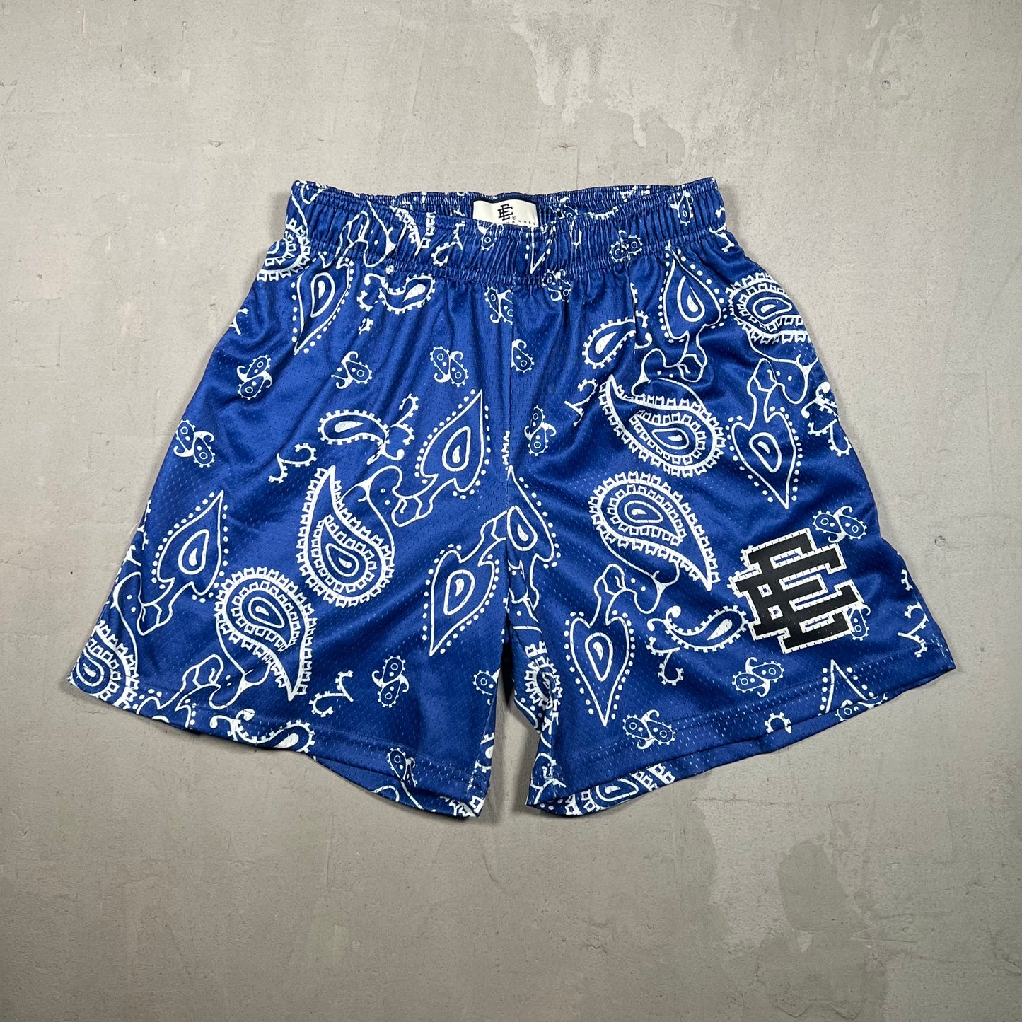 Eric Emanuel Blue Bandana Shorts Size Medium USED x17311