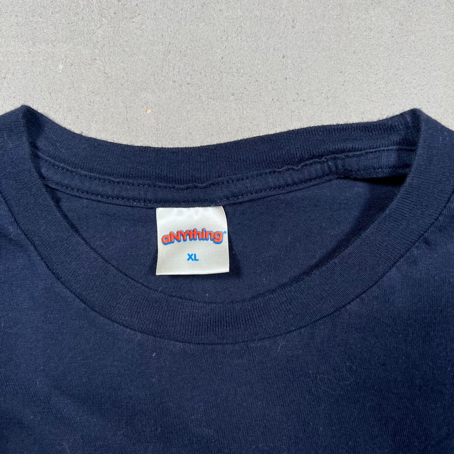 aNYthing Logo Tee Navy Size XL USED x17274