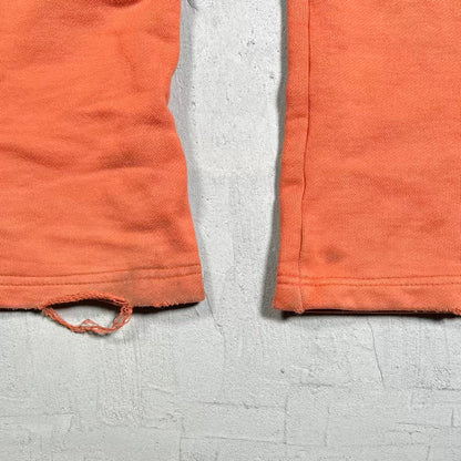 HMDD Rhinestone Crystal Washed Orange Sweatpants Size Small USED x18955