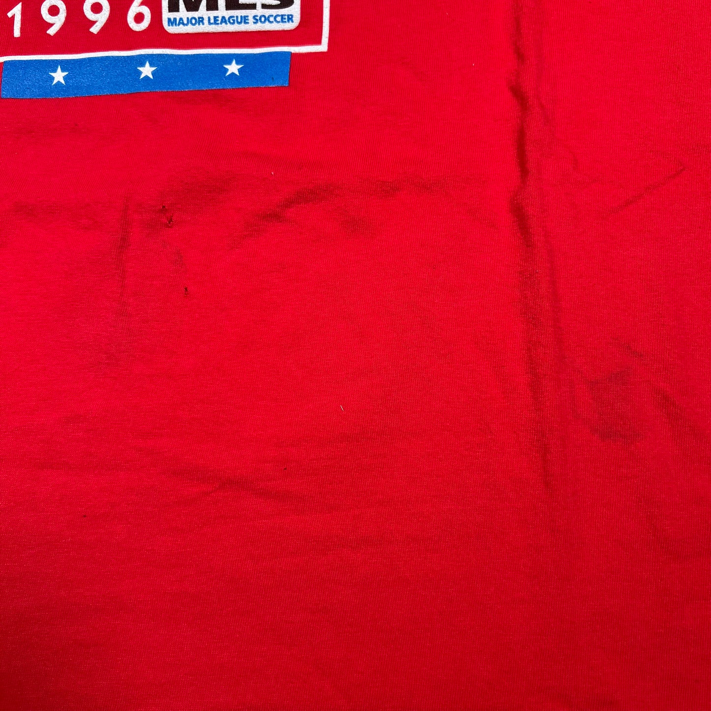 1996 Nike MLS Inaugural Game Red Tee Size XL USED v17967