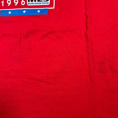 1996 Nike MLS Inaugural Game Red Tee Size XL USED v17967