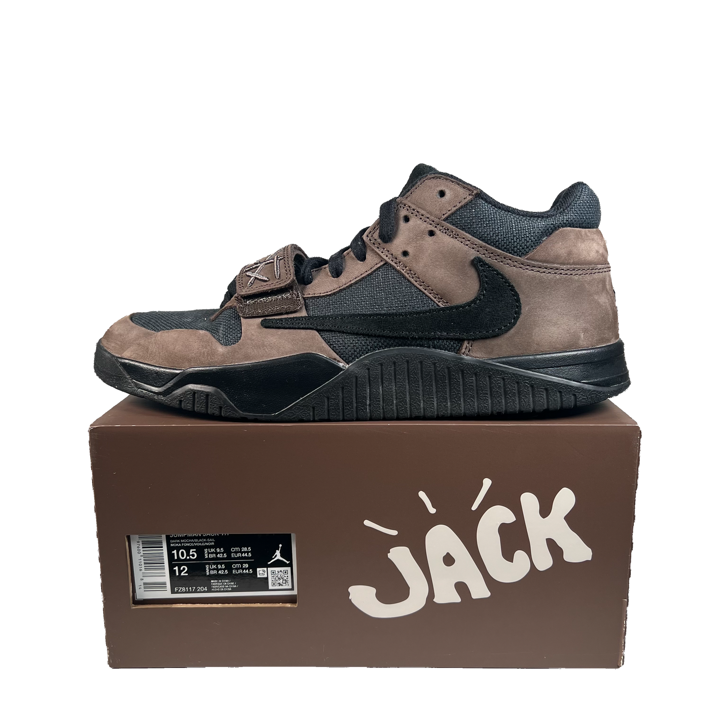 Jordan Jumpman Jack Travis Scott Dark Mocha (2024) Size 10.5 USED s22060