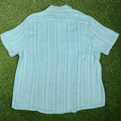 Corridor Vision SS Camp Blue Button Up Tee Size XL NEW x14707