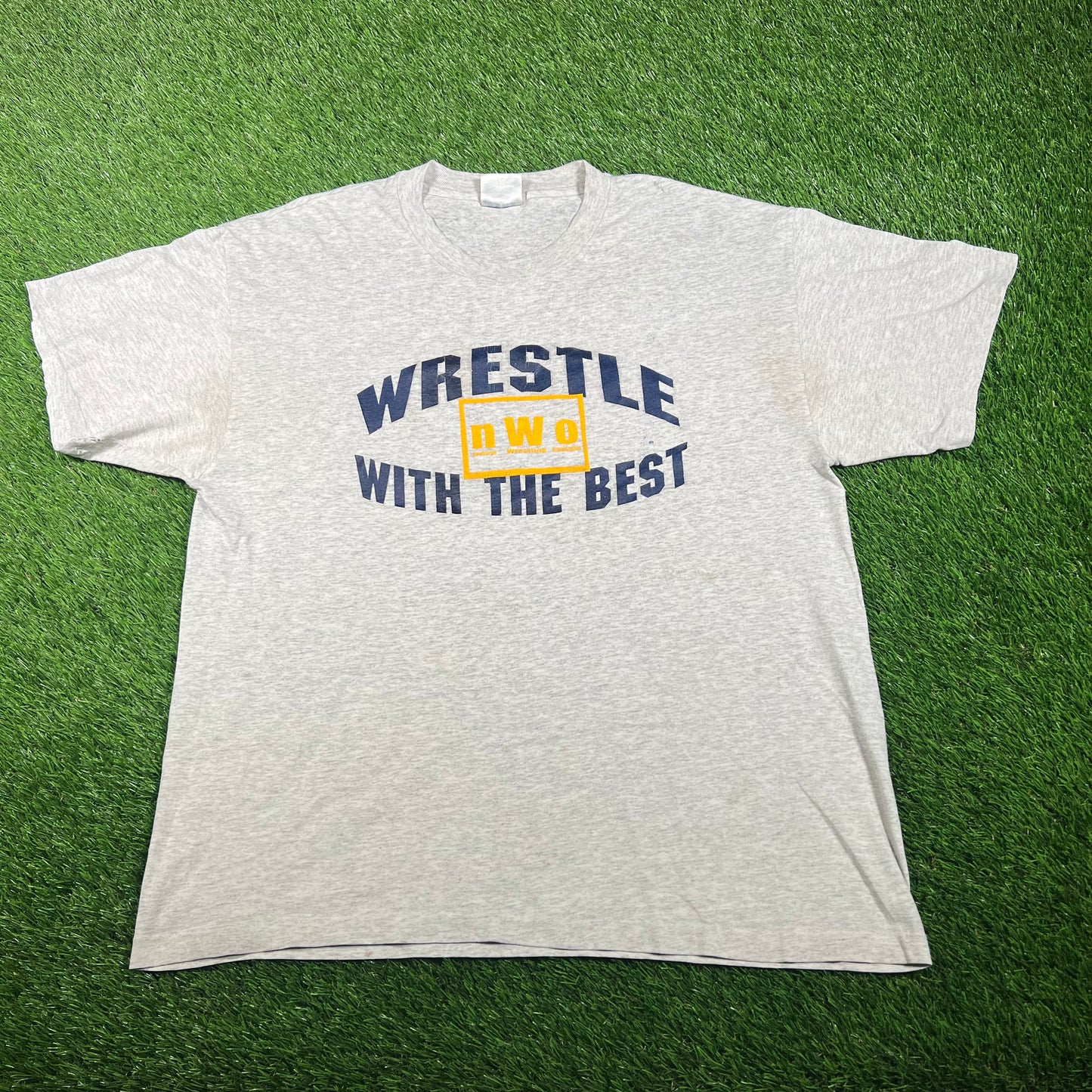 2000s Newburgh Wrestling Organization Grey Tee Size Large USED v17732