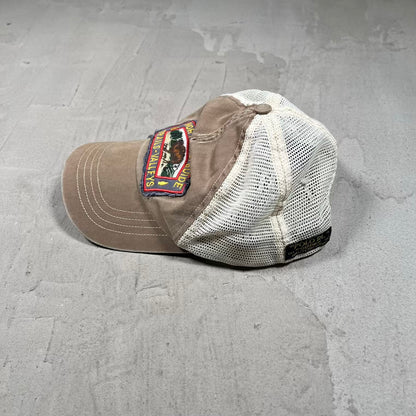 Y2K Polo Ralph Lauren Trails Valleys Guide Brown Trucker Hat USED v20322
