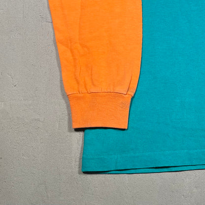 1990s Nike Air Teal/Orange Colorblocking Longsleeve Size Medium USED v18921