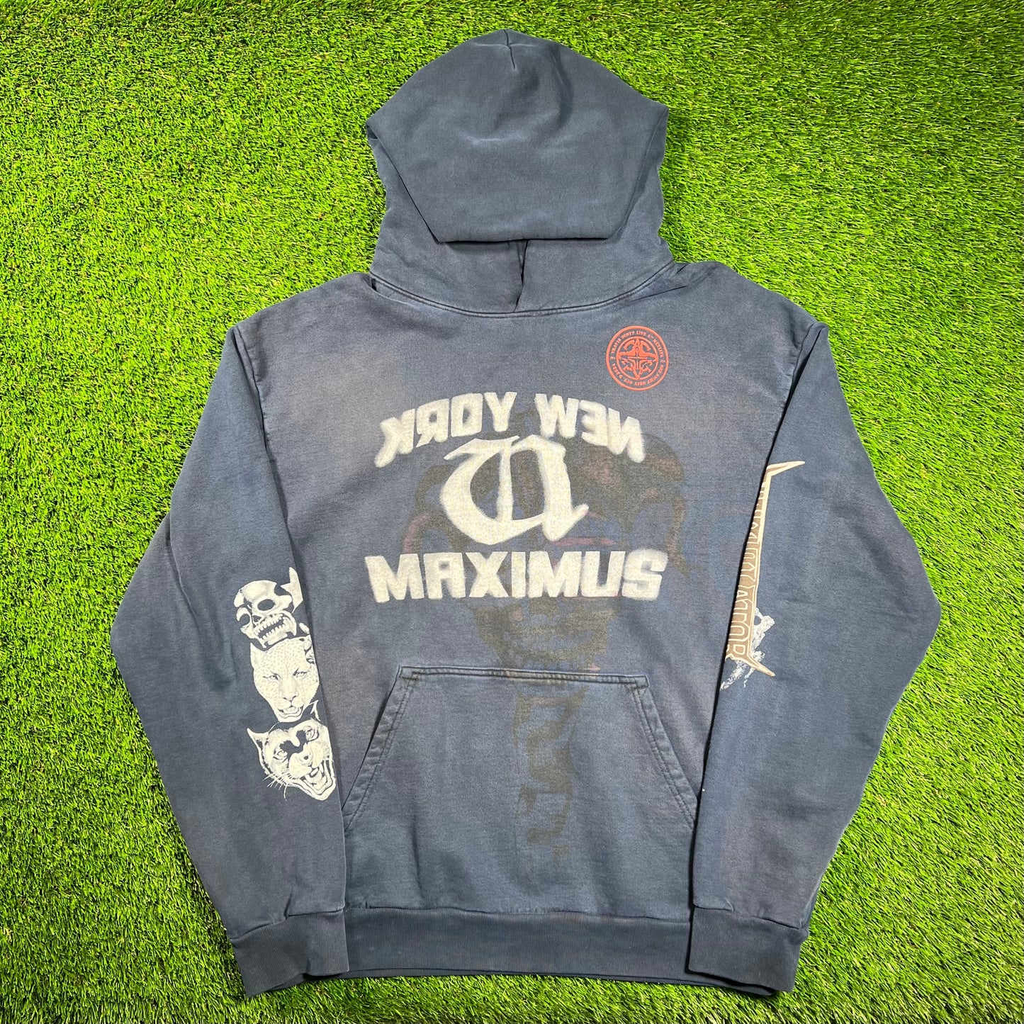 Travis Scott Maximus Utopia Metlife Navy Hoodie Size XL USED X16525