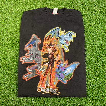 Y2K Yu Gi Oh "Boys" Black Tee Size Large USED v17941
