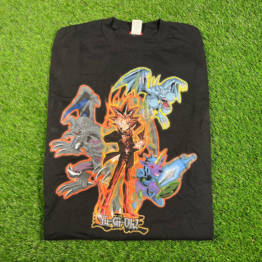 Y2K Yu Gi Oh "Boys" Black Tee Size Large USED v17941