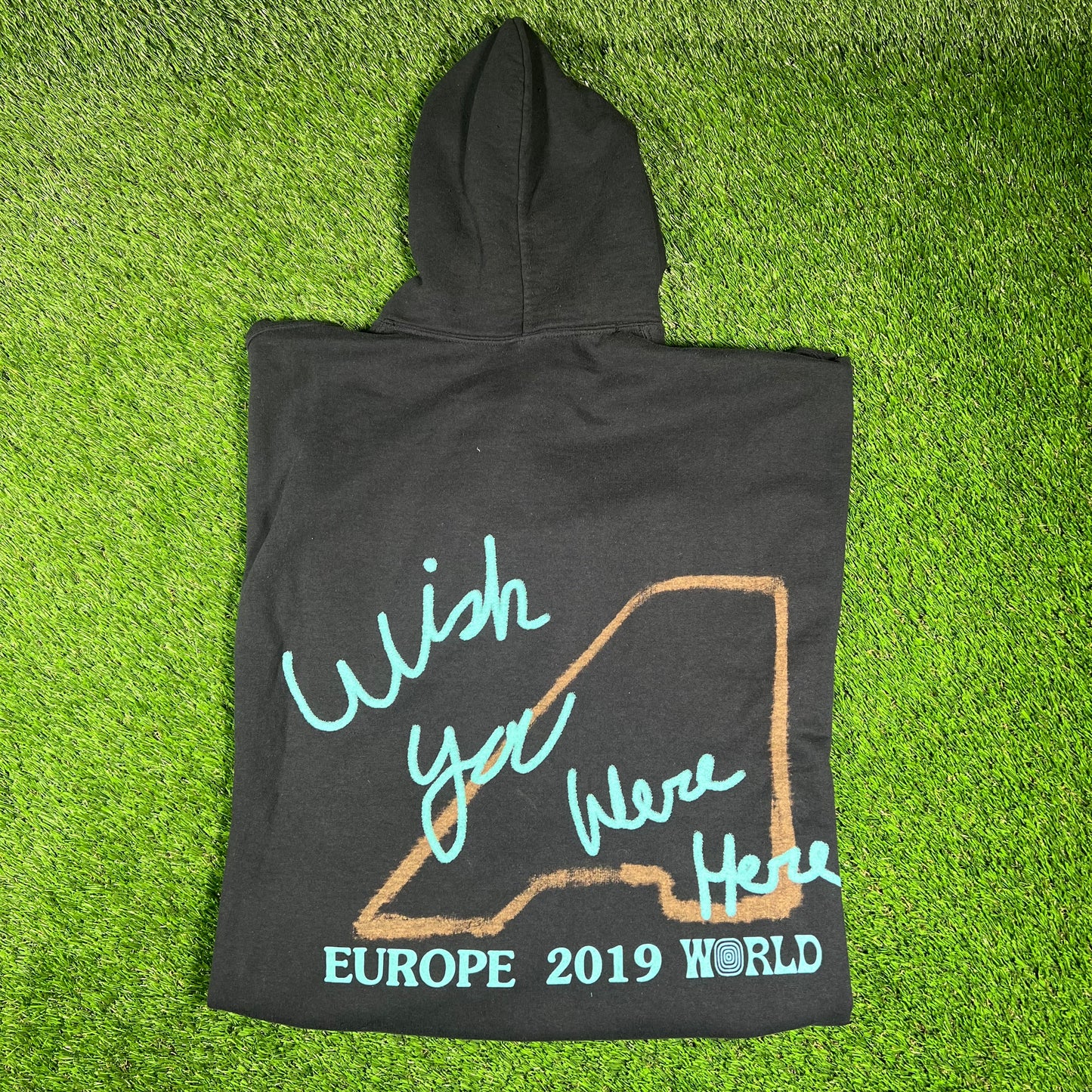 Travis Scott Astro World London 2019 Black hoodie Size XL USED x14548