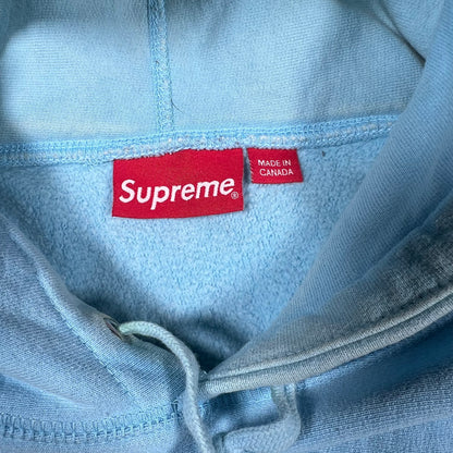 Supreme Light Blue Bandana Box Logo Hoodie (2019) Size Large USED x14816