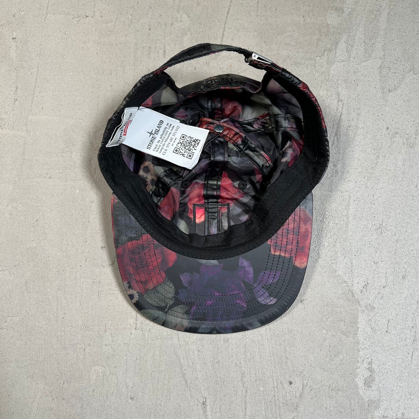 Supreme Stone Island Floral 6 Panel Hat USED x17621
