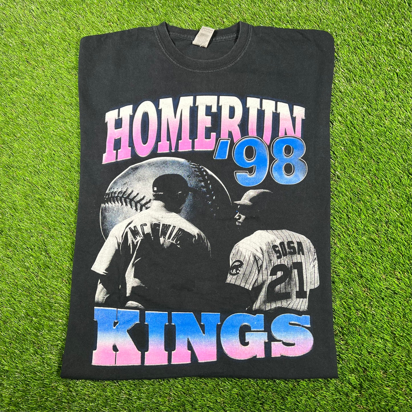 Homerun Kings Rap Style Black Tee Size Large USED v17406