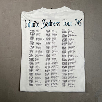 1996 Smashing Pumpkins Infinite Sadness Tour White Tee Size Large USED v19475
