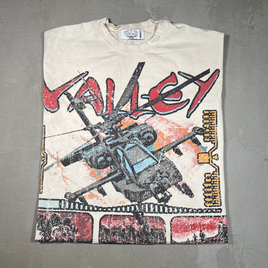 Vale Valley Helicopter Cream Tee Size Large USED x17083