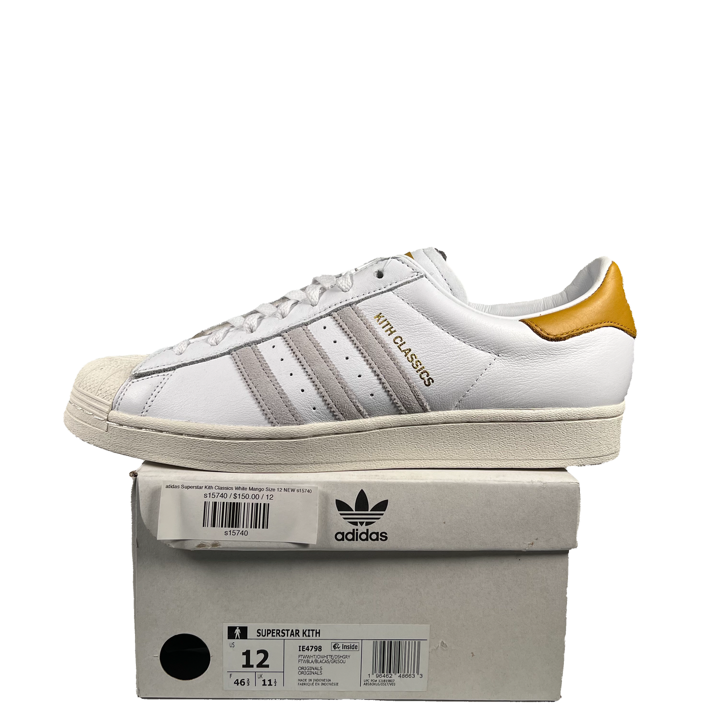 adidas Superstar Kith Classics White Mango Size 12 NEW s15740