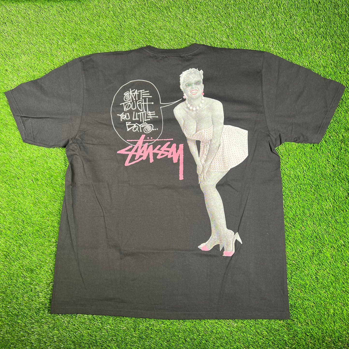 Stussy "Skate Tough" Black Tee Size XL NEW x15785