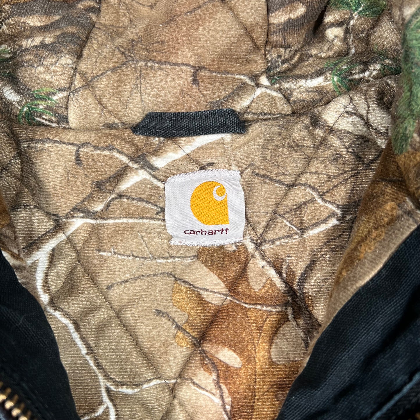 Y2K Carhartt RealTree Lining Black Workwear Jacket Size XL USED v19031