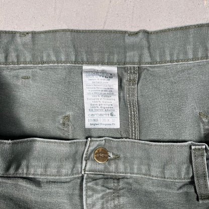 Y2K Carhartt Workwear Green Pants Size 38x32 USED v19139
