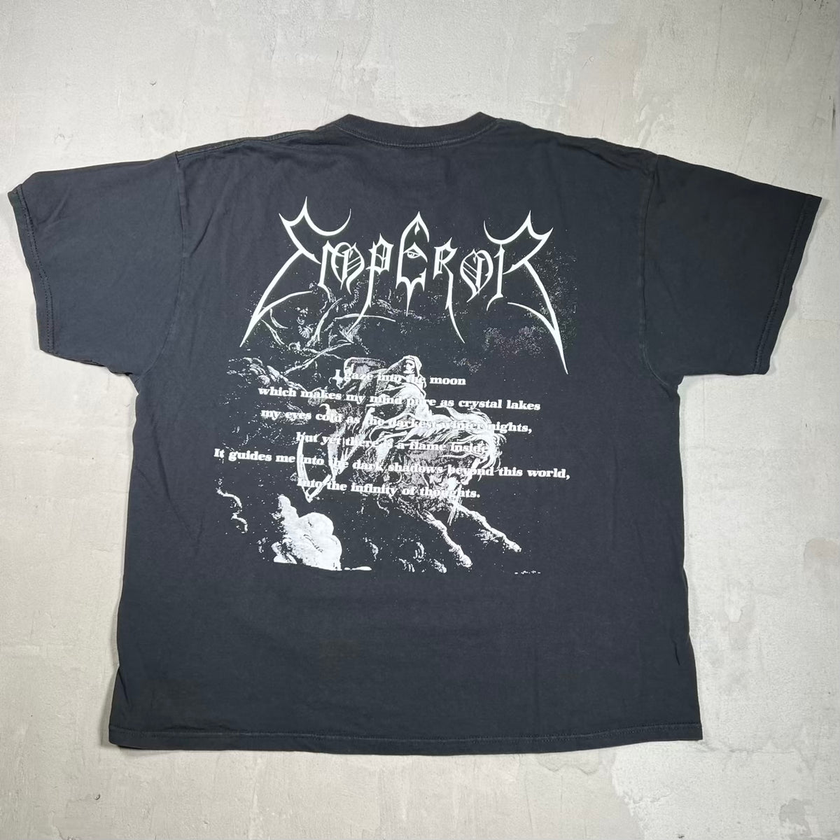 1990s Emperor Wrath of The Tyrant Black Tee Size XL USED v20162