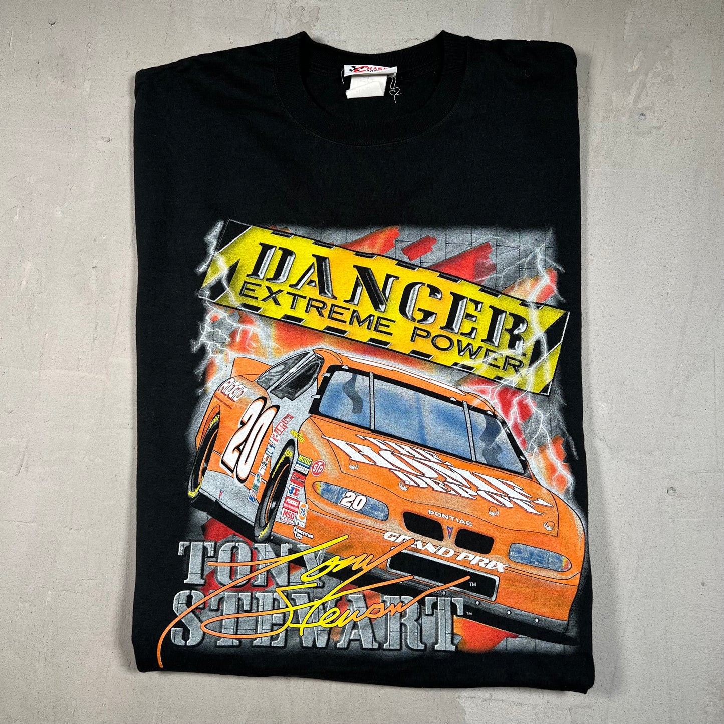 1999 Tony Stewart Nascar Black Tee Size XL USED v19512