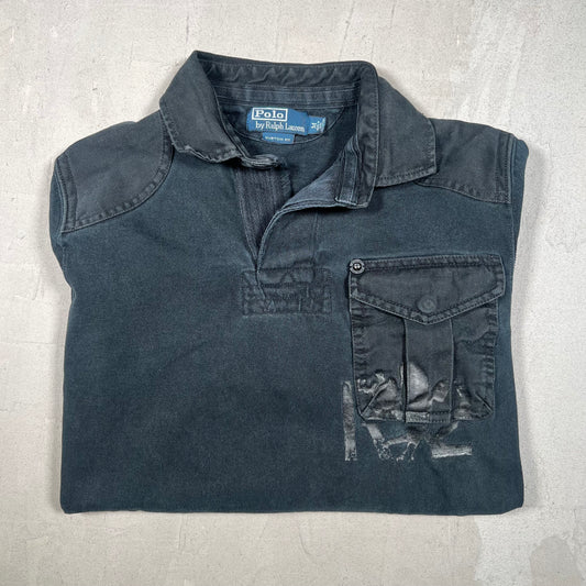 Polo Ralph Lauren Bleecker Black Polo Longsleeve Size Medium USED v19296