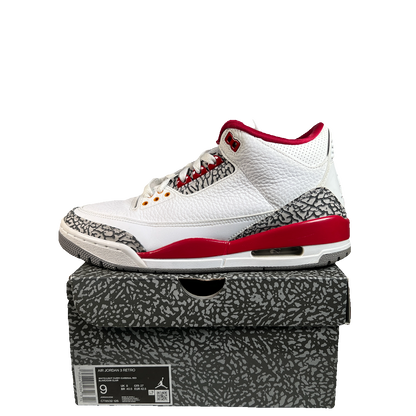 Jordan 3 Cardinal (2021) Size 9 USED s22782