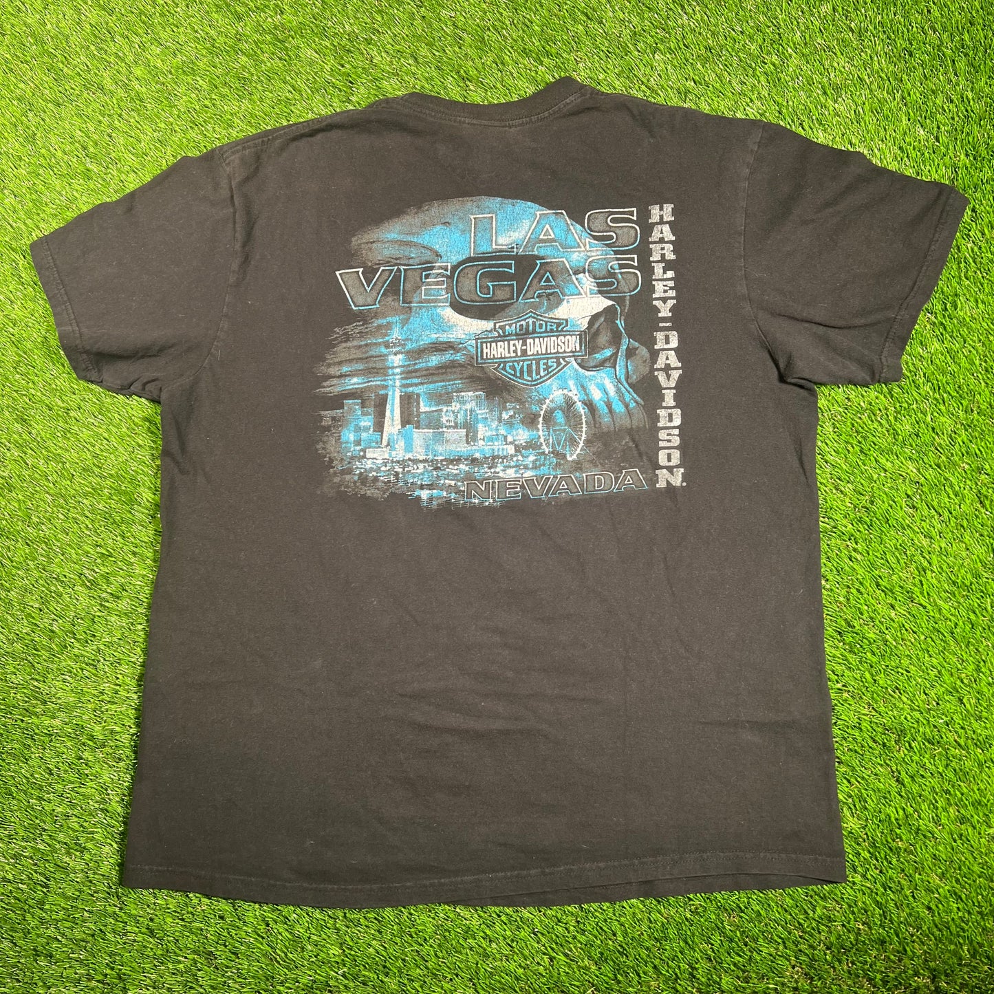 1990's Harley Davidson Black Las Vegas Nevada Tee Size XL USED v18146