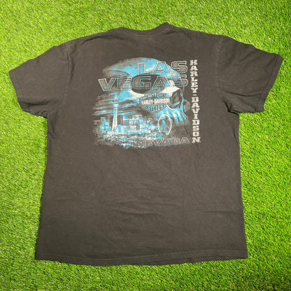 1990's Harley Davidson Black Las Vegas Nevada Tee Size XL USED v18146
