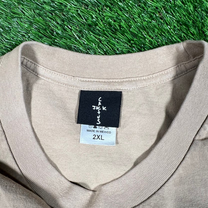 Travis Scott Cactus Jack Sprayed Brown Tee Size XXL USED x15424