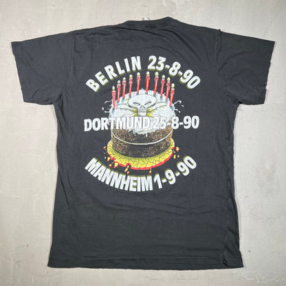 1990 Super Rock Music Fest Black Tee Size XL USED v19027