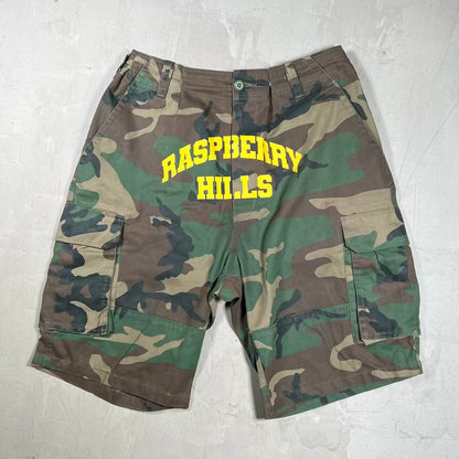GV Gallery Raspberry Hills Camo Yellow Logoi Shorts Size Large USED x18198