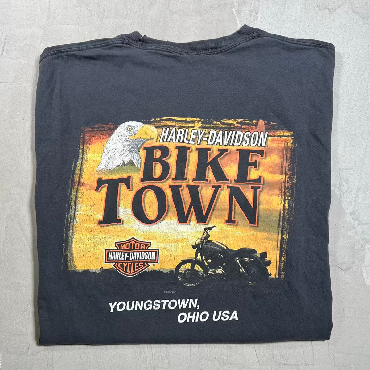 2011 Harley Davidson Bike Town Youngstown Ohio Black Tee Size XL USED v20101