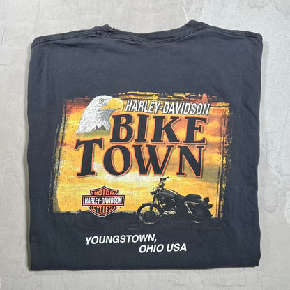 2011 Harley Davidson Bike Town Youngstown Ohio Black Tee Size XL USED v20101