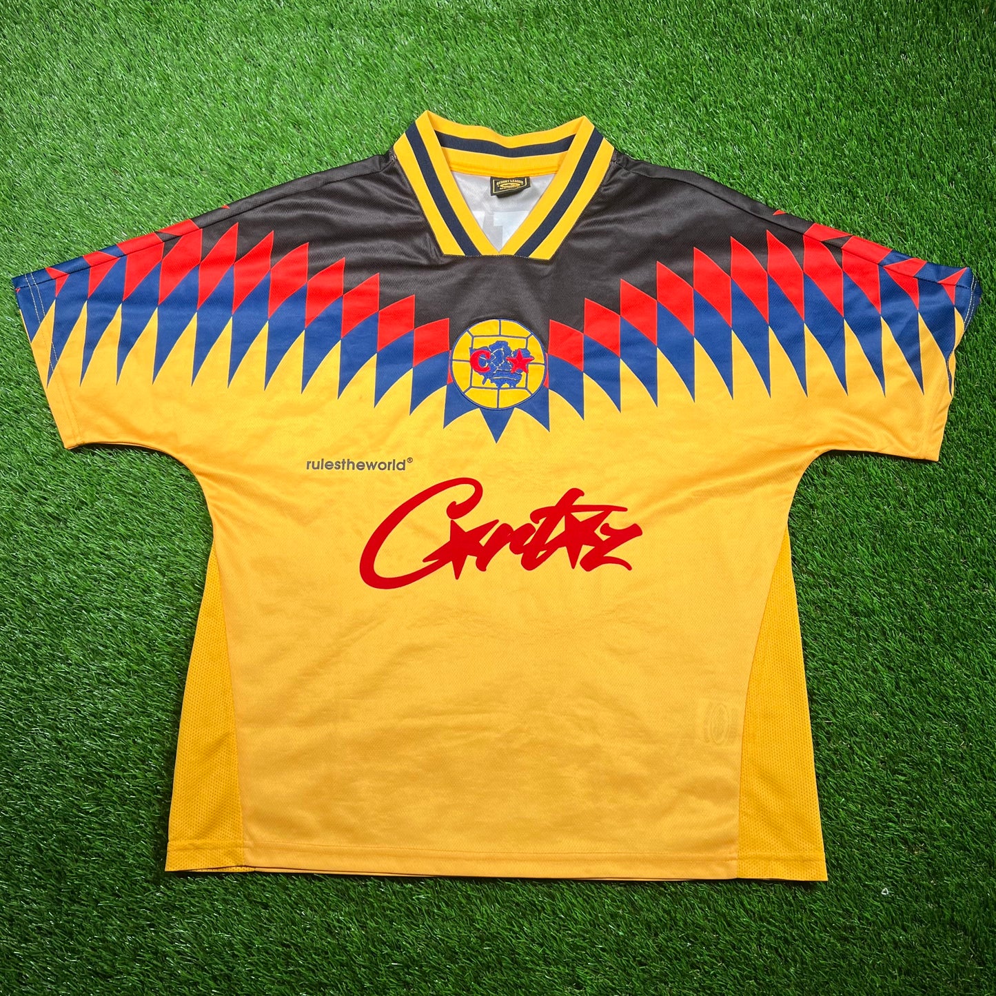 Corteiz Club RTW Yellow Street League Club America Soccer Jersey Size Medium USED x16820