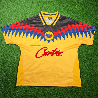 Corteiz Club RTW Yellow Street League Club America Soccer Jersey Size Medium USED x16820