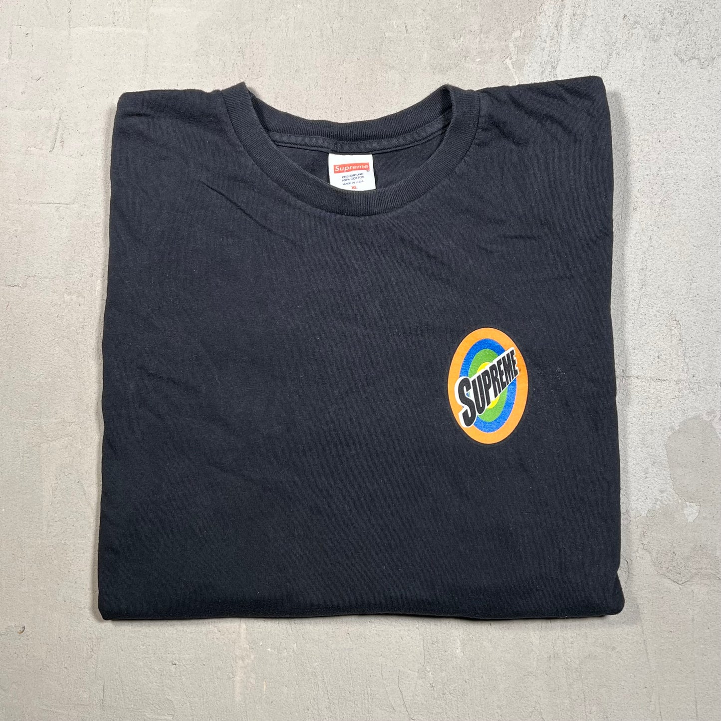 Supreme Spin Tee Black (2016) Size XL USED x17503