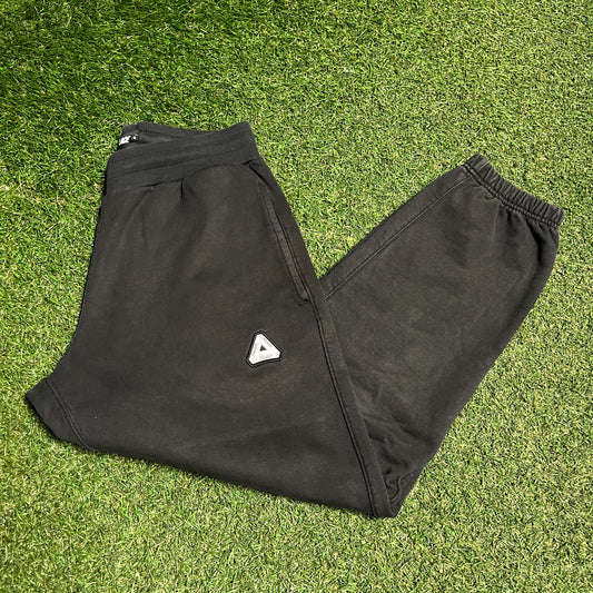 Palace Embroidered Logo Black Sweatpants Size Small USED x14080