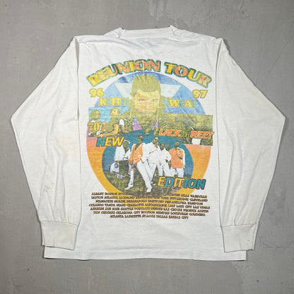 1997 New Edition Reunion Tour White Longsleeve Size Large USED v18105