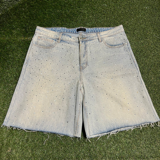 HMDD Crystal Jeans Shorts Jhorts Size XXL USED x14295