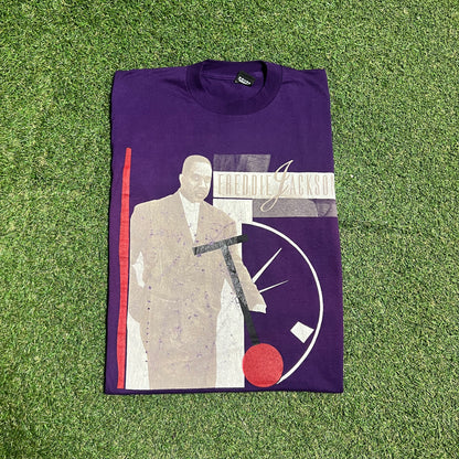1990s Freddie Jackson Clock Purple Tee Size XL USED v16248