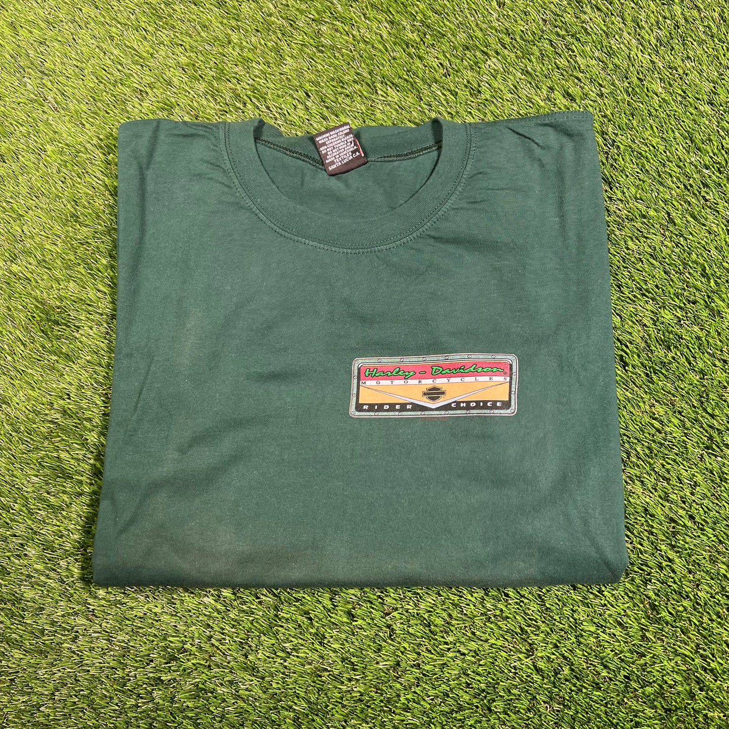 2000 Harley Davidson Big Twin Aruba Green Tee Size XXL USED v17824