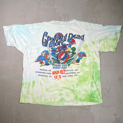 1993 Grateful Dead Summer Tour Everyday Day Tie Dye Tee Size XL USED v20160