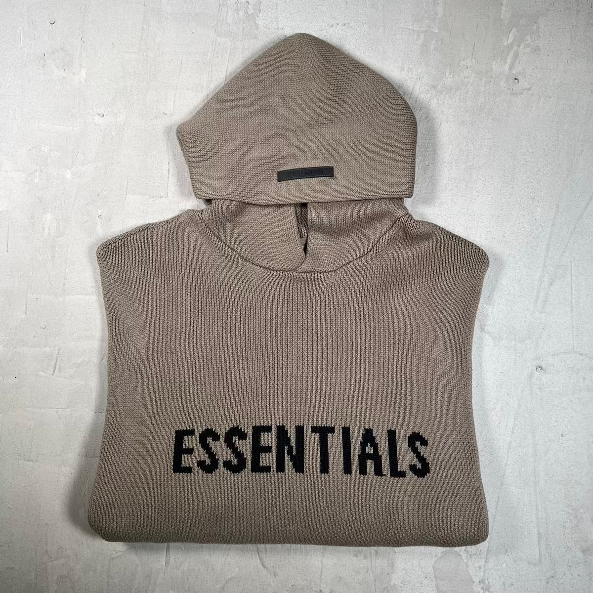 Essentials Fear of God FOG Brown Knit Hoodie Size Medium USED x18891