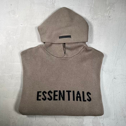 Essentials Fear of God FOG Brown Knit Hoodie Size Medium USED x18891