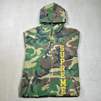 Supreme Vertical Logo Green Camo Coach Jacket (2017) Size XL USED x18612