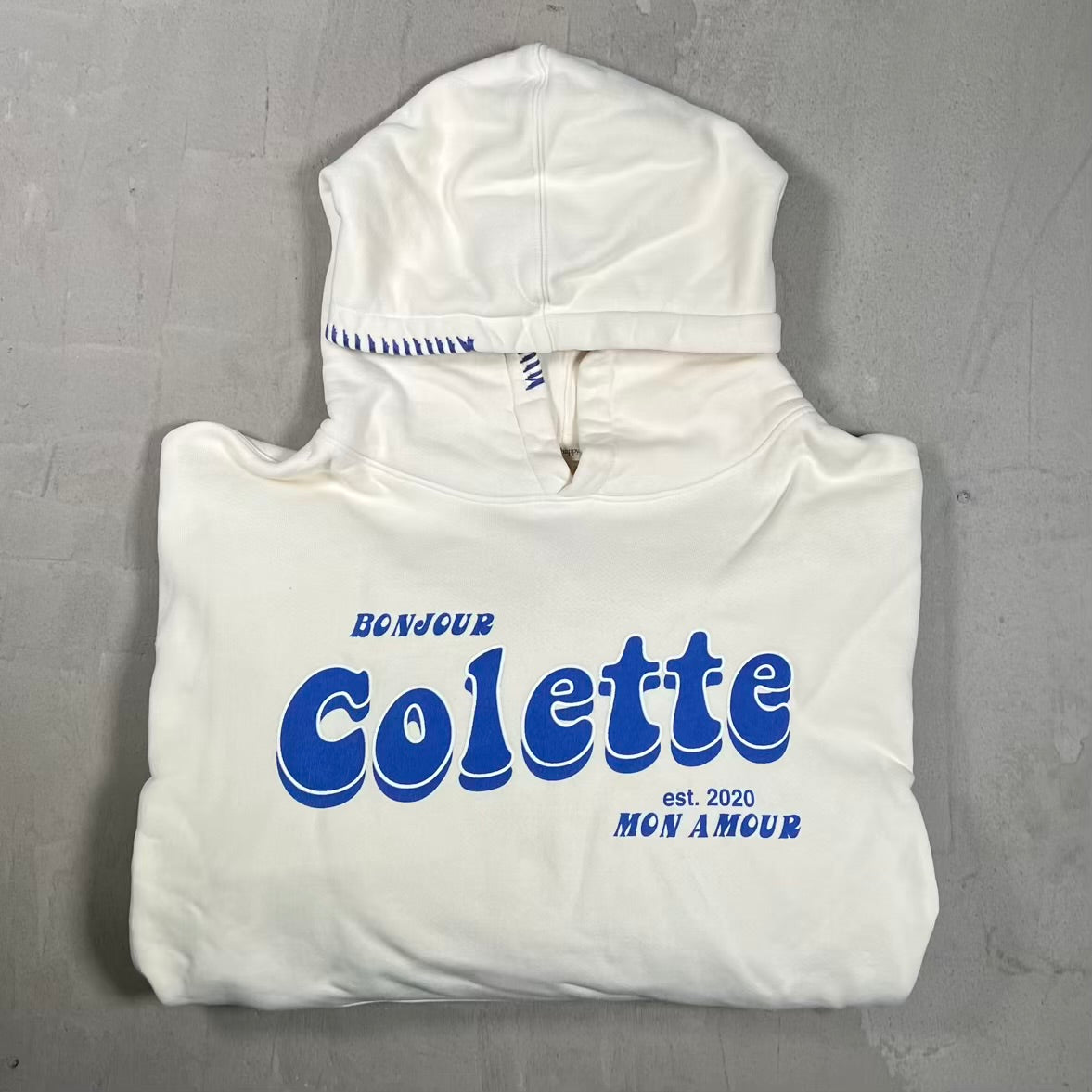 Madhappy Colette Bonjour Cream Hoodie Size Large USED x18104